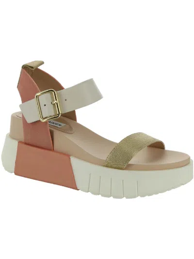 Steve Madden Pastry Womens Leather Comfort Footbed Sport Sandals In Pink