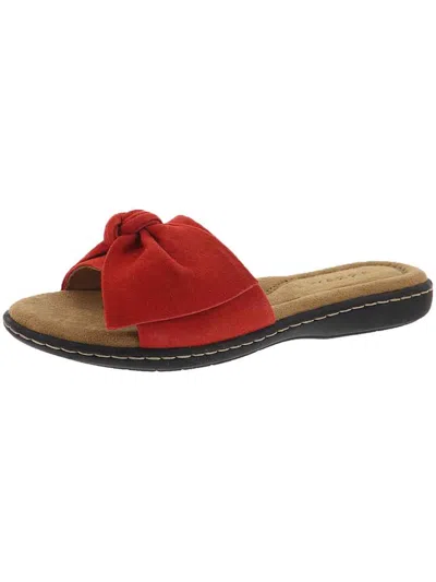 Array Cabana Womens Suede Slip On Slide Sandals In Red