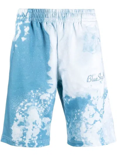 Blue Sky Inn Printed Shorts In Clear Blue