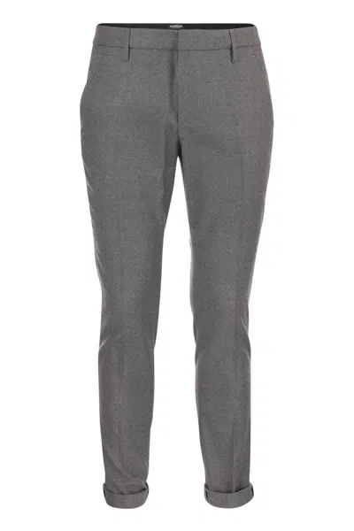 Dondup Gaubert - Slim Fit Trousers In Gabardine In Grey