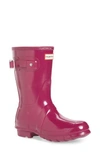 HUNTER 'ORIGINAL SHORT' GLOSS RAIN BOOT,WFS1000RGL