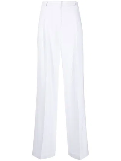 Michael Kors Wide Leg Tailored Trousers In White
