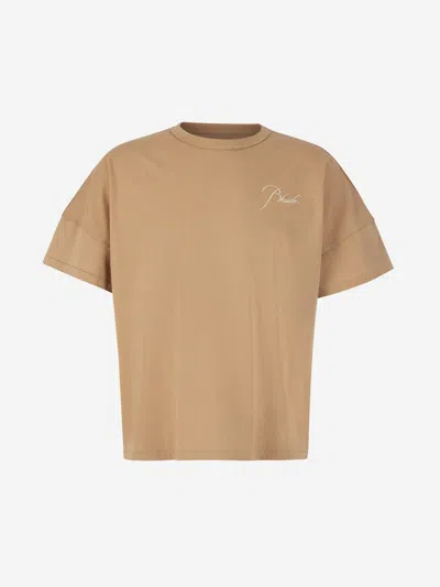 Rhude Cotton Logo T-shirt In Embroidered Logo On The Front