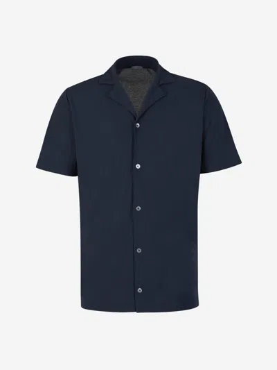 Zanone Open Cotton Polo In Blau Marí