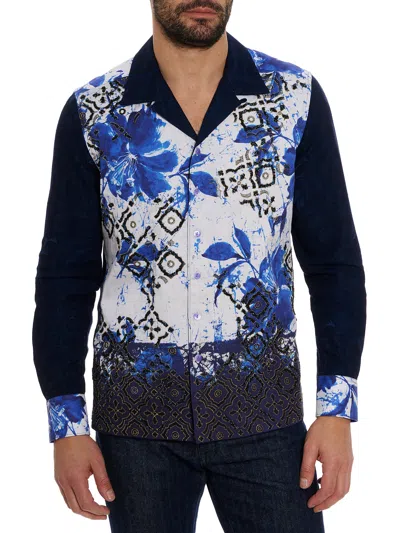 Robert Graham Limited Edition Blue Murro Long Sleeve Button Down Shirt
