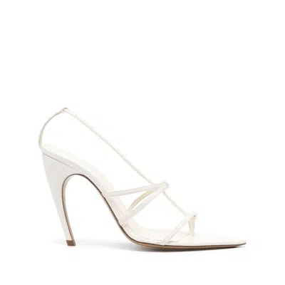 Nensi Dojaka 110m Pointed-toe Leather Sandals In White