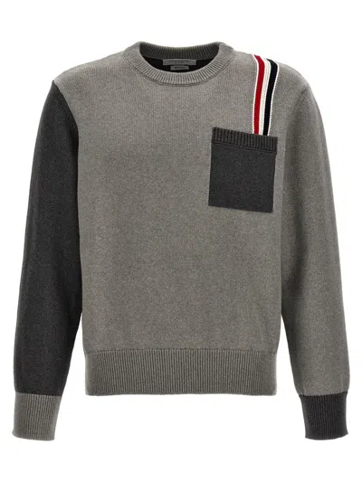 Thom Browne Fun Mix Sweater In Gray