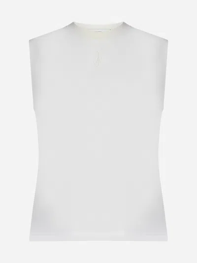 Jw Anderson Logo-embroidered Tank Top In White