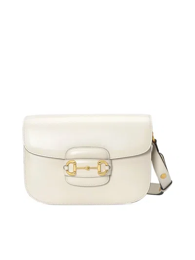 Gucci Small Horsebit 1955 Shoulder Bag In White