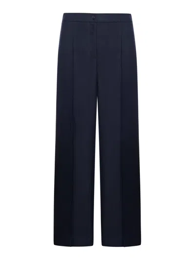 Moncler Wide Leg Trousers In Blue