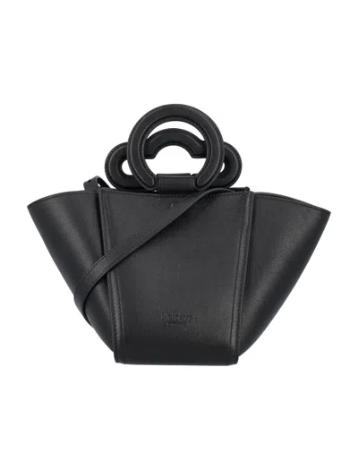 Mulberry Luxurious Leather Mini Rider's Top Handle Handbag For Women In Black