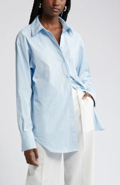 Nordstrom Stripe Long Sleeve Cotton Button-up Shirt In Blue- Ivory Jenn Stripe