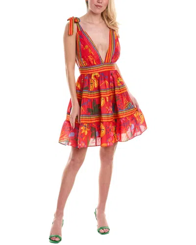 Farm Rio Good Vibes Mini Dress In Red
