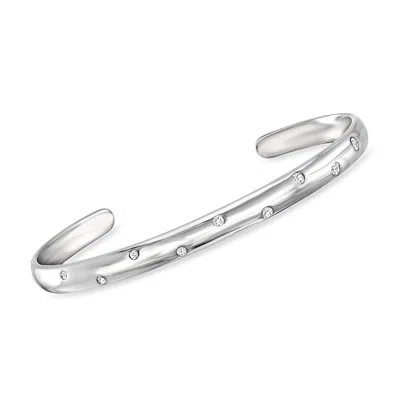 Rs Pure By Ross-simons Diamond Cuff Bracelet In Sterling Silver