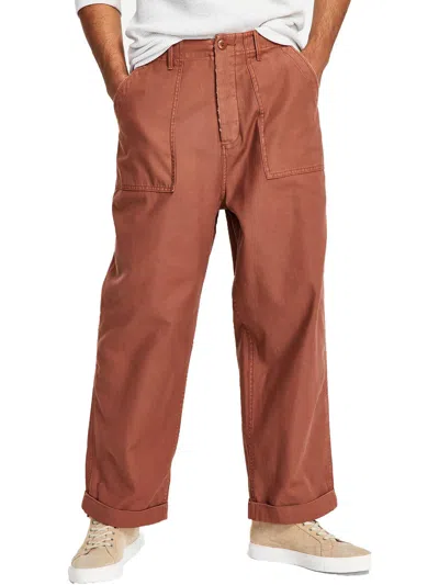Sun + Stone Mens Relaxed Fit Straight Leg Cargo Pants In Pink