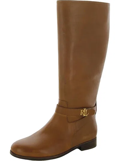 Lauren Ralph Lauren Brittaney Womens Leather Side Zip Mid-calf Boots In Multi