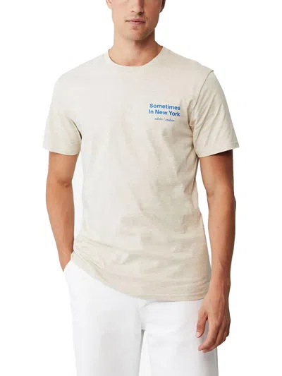 Cotton On Mens Slogan Crewneck T-shirt In Beige