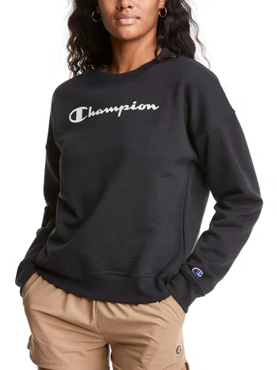 Champion Womens Logo Crewneck Sweatshirt In Black