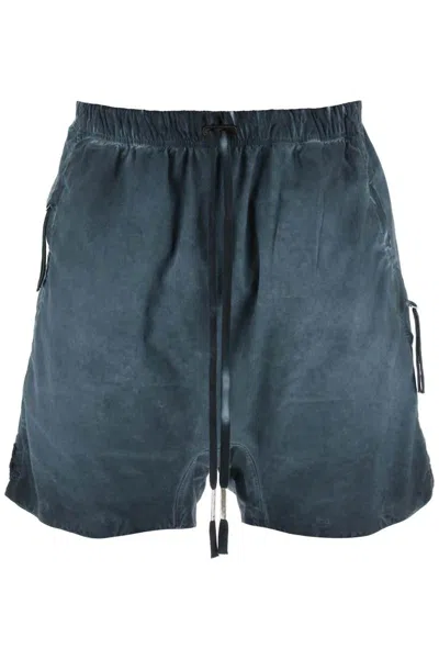 11 By Boris Bidjan Saberi Boris Bidjan Saberi Linen And Cotton Baggy Bermuda Shorts In Grey