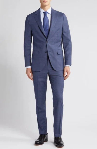 Peter Millar Tailored Fit Stretch Wool Suit In Blue