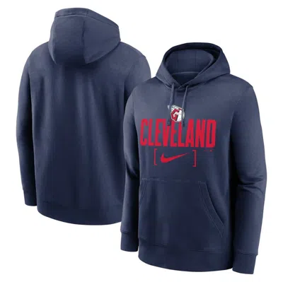 Nike Navy Cleveland Guardians Club Slack Pullover Hoodie In Blue
