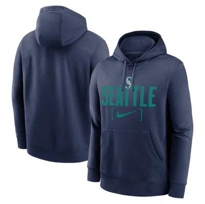 Nike Navy Seattle Mariners Club Slack Pullover Hoodie In Blue