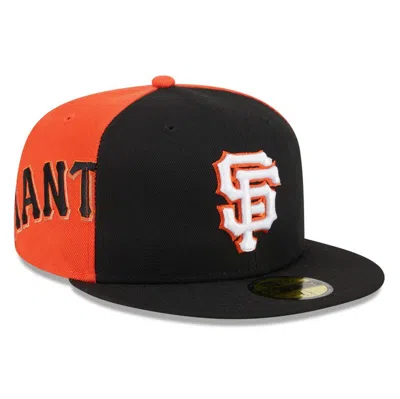 New Era Men's Black/orange San Francisco Giants Gameday Sideswipe 59fifty Fitted Hat In Black Oran