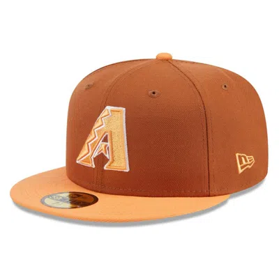 New Era Men's Brown/orange Arizona Diamondbacks Spring Color Basic Two-tone 59fifty Fitted Hat In Brown Oran