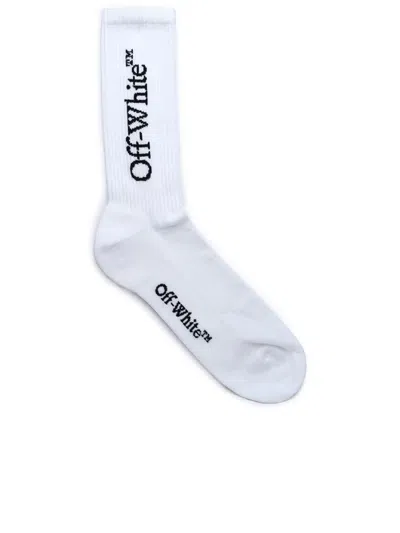 Off-white 'bookish Mid' White Cotton Blend Socks