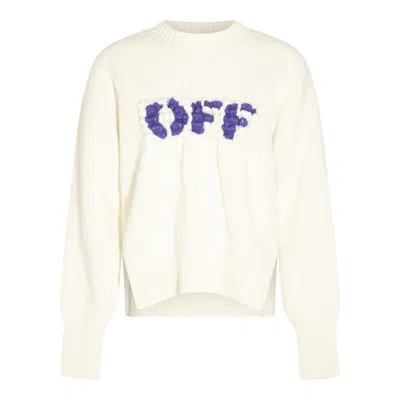 Off-white 'boiled' Ivory Wool Sweater In Avorio