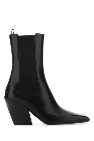 Prada Woman Boot Black Size 8 Leather