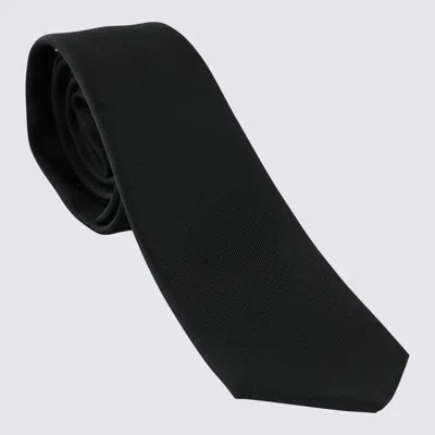 Saint Laurent Cravatte Nero In Black