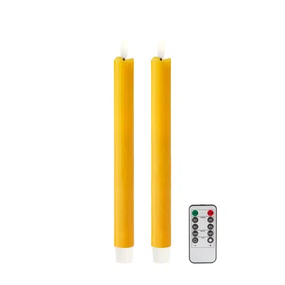 Addison Ross Ltd Uk Yellow Led Candles - Set Of 2