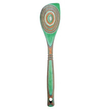 Island Bamboo Pakkawood 12-inch Corner Spoon In Green