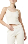 Noisy May Gill Organic Cotton Blend Rib Camisole In Pearled Ivory