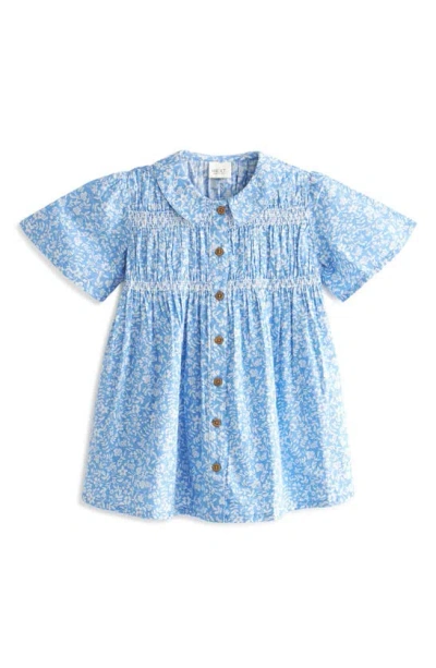 Next Kids' Ditsy Cotton Dress In Blue White