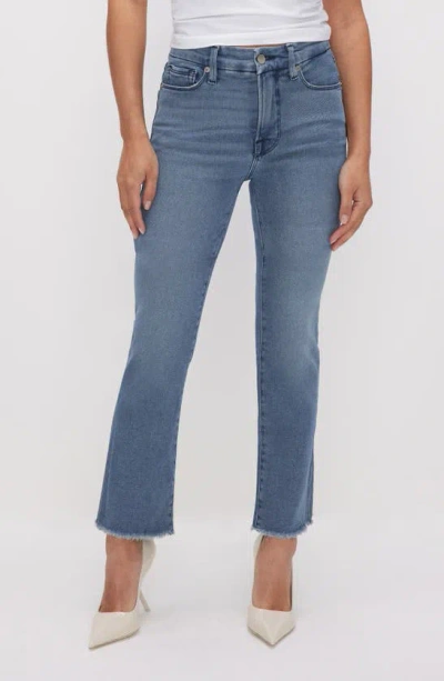 Good American Good Split Pocket Straight Leg Jeans In Blue449