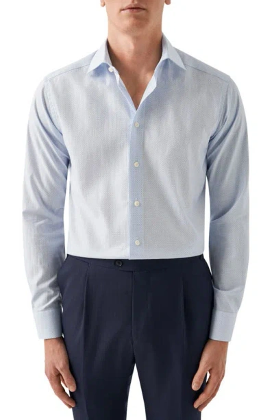 Eton Slim Fit Geometric Print Dress Shirt In Lt/ Pastel Blue