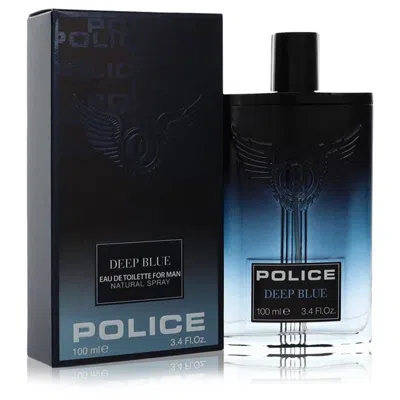 Police Colognes 555065 3.4 oz Deep Blue Cologne Eau De Toilette Spray For Men In White