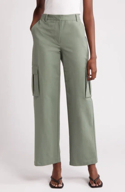 Nordstrom Stretch Cotton Cargo Pants In Green Duck