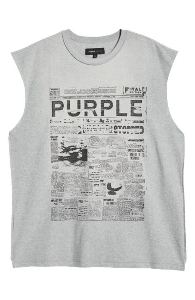 Purple Brand Graphic Muscle Tee In Grey