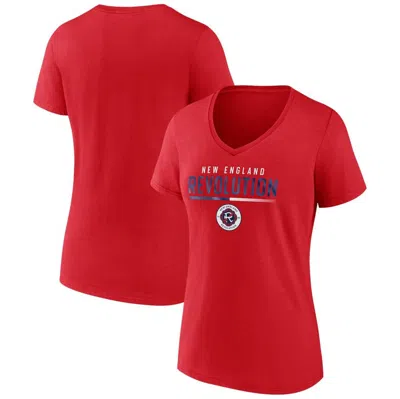 Fanatics Branded Red New England Revolution Iconic Winning Attitude V-neck T-shirt