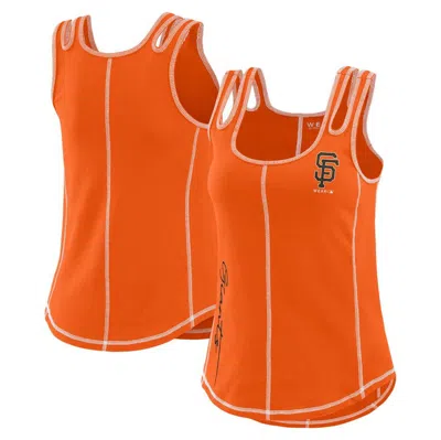 Wear By Erin Andrews Orange San Francisco Giants Contrast Stitch Tank Top