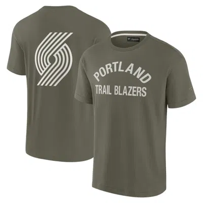 Fanatics Signature Unisex  Olive Portland Trail Blazers Elements Super Soft Short Sleeve T-shirt