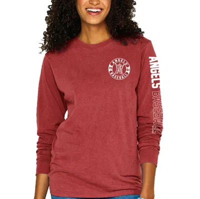 Soft As A Grape Red Los Angeles Angels Pigment-dyed Long Sleeve T-shirt