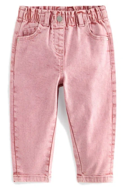 Next Kids' Elastic Waist Jeans In Pink