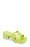 Jeffrey Campbell Bubblegum Platform Sandal In Lime Green Shiny