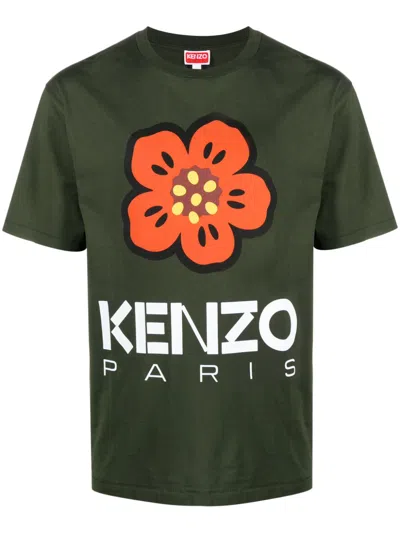 Kenzo Boke Flower T-shirt With Print In Green