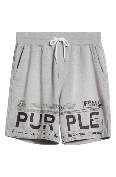 Purple Brand French Terry Shorts In Grey