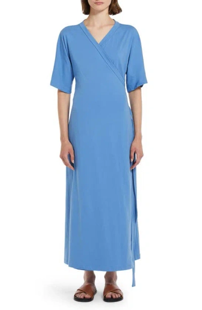 Max Mara Women's Pisano Cotton-blend Wrap Dress In Sky Blue